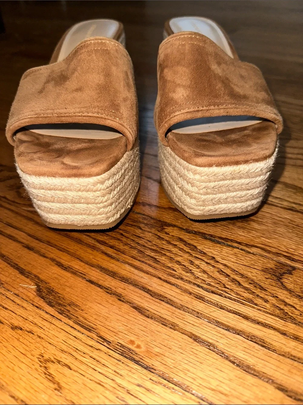 Veronica Beard Leather Gable Espadrille Platform Wedge Sandal